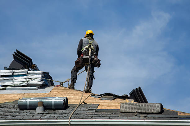 Professional Roof Replacement technician working in Juda, WI